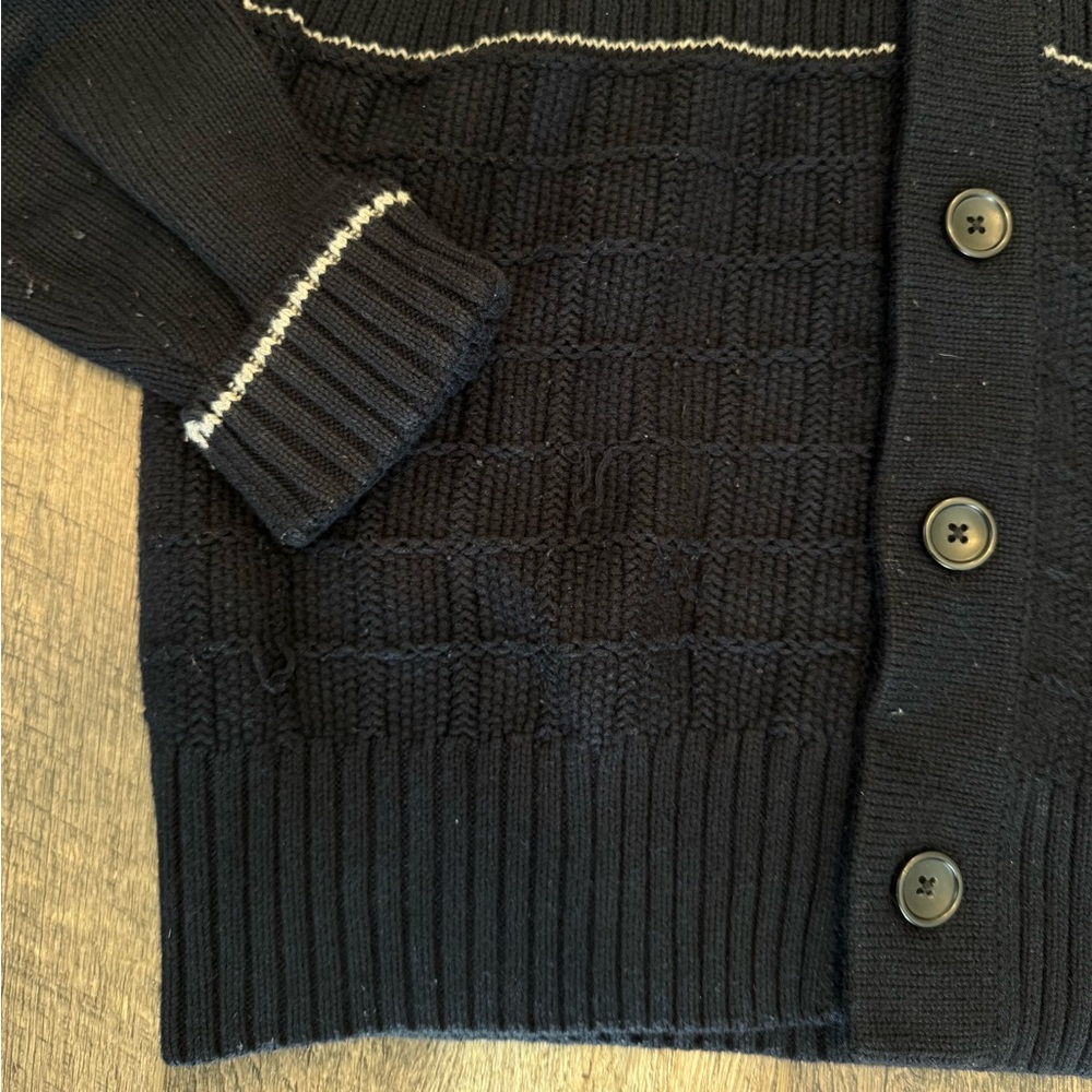 Banana Republic Men's MADMEN Navy Blue Shawl Collar Cardigan Cotton Small - Picture 4 of 4